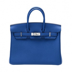 HERMES バーキン25 トゴ ブルーフランス シルバー金具 K刻印