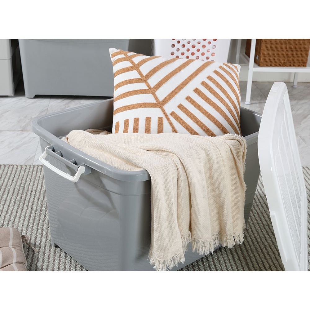 INDEX LIVING MALL กล่องล้อเลื่อนพร้อมฝา รุ่นจัมโบ้ ความจุ 85 ลิตร - สีเทา